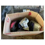 Assorted Box Lot with Helmets and Fluids