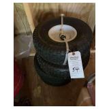 Set of Three Lawn Mower Tires and Wheels