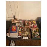 Assorted Collectibles and Games Lot Including Playing Cards and Figurines