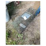 Wire Mesh Live Animal Trap with Spring-Loaded Door Mechanism