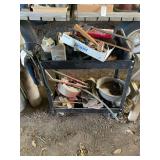 Rolling Utility Cart Loaded With Assorted Shop Tools and Hardware