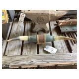 Steer Horn Wall Mount Decor with Leather and Rope Accents