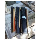 Three Pool Cues with Cases