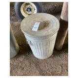 Galvanized Metal Trash Can with Lid