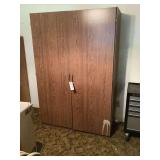 Large Wooden Storage Cabinet with Shelves
