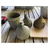 Metal Buckets and Funnels Lot