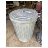 Galvanized Metal Trash Can with Lid