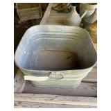Galvanized Metal Square Wash Tub Basin with Handles