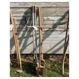 Assorted Manual Post Hole Diggers and Hand Tools