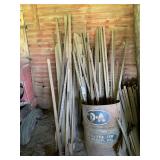 Lot of Metal Fence Posts and D.A. Diesel Oil Barrel