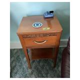 Wooden Nightstand with Single Drawer and Lower Shelf