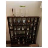 Large Collection of Assorted Decorative Bells with Wooden Display Cabinet