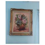 Framed Floral Still Life Oil Painting