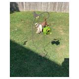 Metal Shepherd Hook Stand with Hanging Animal Birdhouses