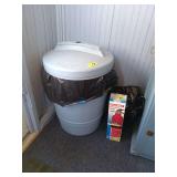 Gott Plastic Trash Can and First Alert Standard Home Fire Extinguisher in Box