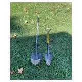 Two Shovels Including Black Diamond Round Point Shovel and D-Handle Shovel