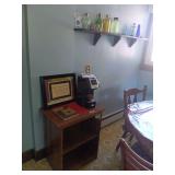 Lot of Home Decor, Kitchen Items, and Shelving