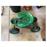 Rolling Garden Cart with Tractor Seat and Pneumatic Tires
