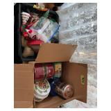 Assorted Holiday Decor and Tin Containers Lot