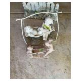 Decorative Concrete Garden Statues Featuring Children on Swing and Seesaw