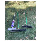 Swiffer Power Mop and Two Rubber Bristle Brooms