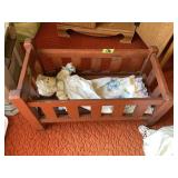 Handmade Wooden Doll Cradle with Cloth Doll