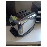 Two-Slice Chrome Toaster with Browning Control and Defrost Settings