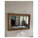 Ornate Gold Framed Wall Mirror with Floral Scrollwork
