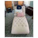 Tufted Upholstered Chaise Lounge with Nailhead Trim
