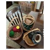 Woven Baskets with Assorted Contents Lot