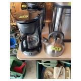Mr. Coffee 12-Cup Coffee Maker and Stainless Steel Tea Kettle Lot