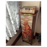 Cabinet with Hand-Painted Autumn Landscape Door and Holy Name Edition Holy Bible