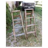 Two Wooden Step Ladders