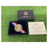1991-1995 World War II 50th Anniversary Proof Clad Half Dollar with Certificate of Authenticity