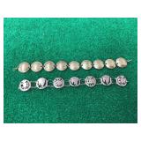 Lot of Two Peruvian Coin Bracelets Featuring 10 Centavos Coins