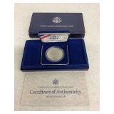 1987 United States Constitution Commemorative Silver Dollar with Presentation Case and Certificate