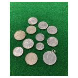 Collection of Brazilian Coins Including Centavos and Cruzeiro Issues