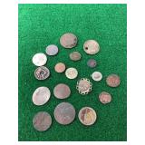 Assorted World Coins and Medallions Collection