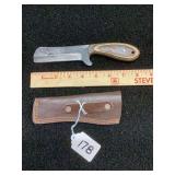 Custom Forged Little Joe Knife with Wood Handle and Leather Sheath