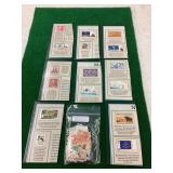 Assorted US Postage Stamp Collection on Informational Display Cards