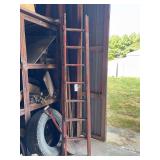 Red Painted Wooden Ladder
