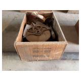 Surplus Relief Commodity Wooden Crate with Cast Iron Hardware and Tools