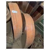 Pair of Orange Painted Metal Tractor Fenders