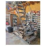Cotterman Heavy Duty Rolling Industrial Metal Ladder with Platform