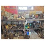 Assorted Shop Tools and Workbench Contents