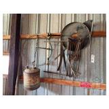 Assorted Farm Tool Parts and Metal Hardware Lot