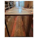 Large Wooden Store Display Counter with Glass Panels