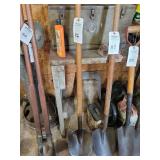 Long Handled Shovel with Wood Shaft and Metal Blade