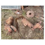 Assorted Farm Equipment Metal Housings and Circular Cast Plates