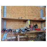 Assorted Shop Supplies, Fluids, Welding Rods, and Hand Tools Lot